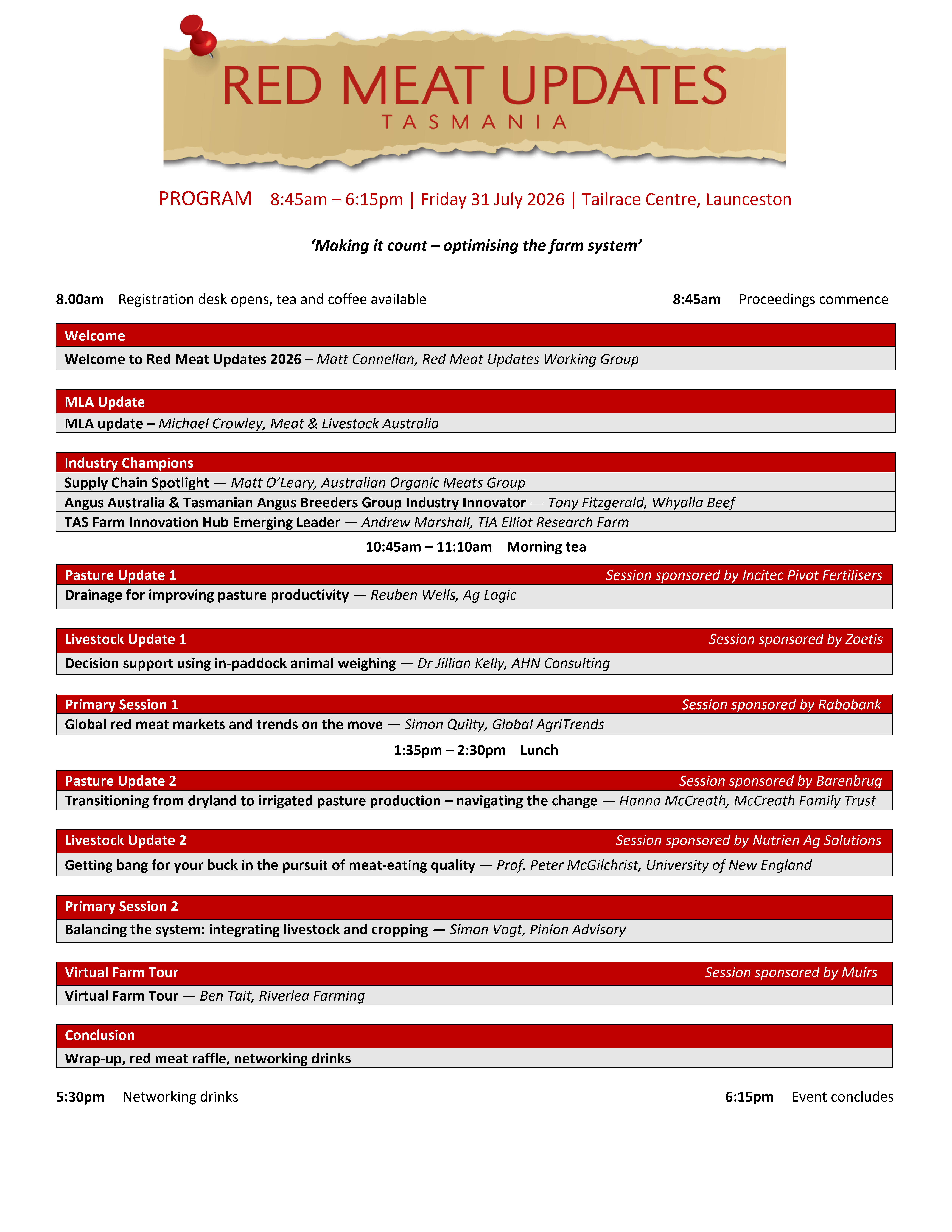 Program Updates Red Red Meat Updates 2026 | redmeatupdates.com
